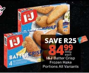 I&J Batter Crisp Frozen Hake Portions