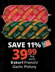 Eskort French/Garlic Polony