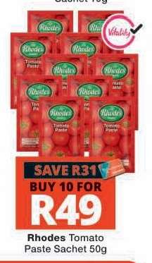 RHODES Tomato Paste Sachet 50g