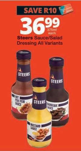 Steers Sauce/Salad Dressing All Variants