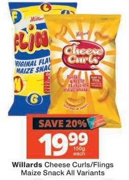 WILLARDS CHEESE CURLS/FLINGS
