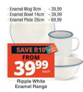 Ripple White Enamel Range