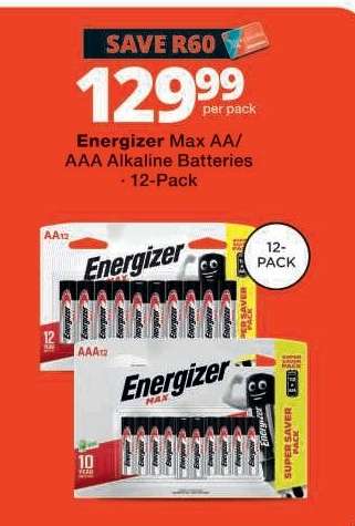 Energizer Max AA/AAA Alkaline Batteries