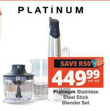 Platinum Stainless Steel Stick Blender Set