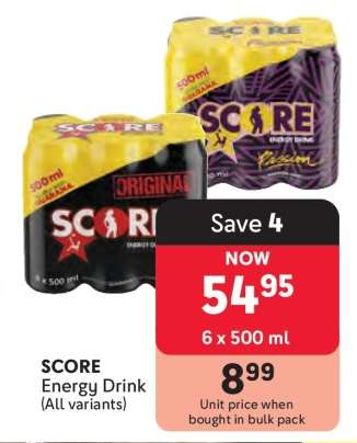 SCORE Energy Drink (All variants)