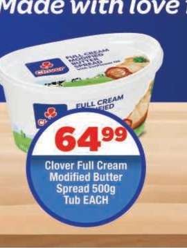 Clover Full Cream Modified Butter Spread 500g