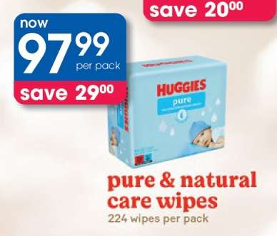 pure & natural care wipes