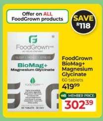 FoodGrown BioMag+ Magnesium Glycinate
