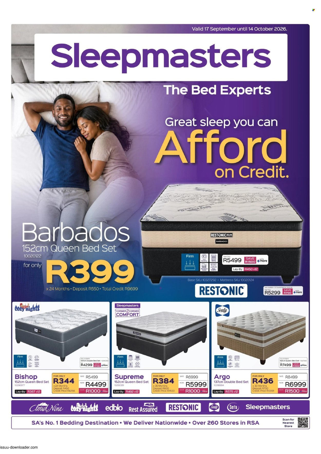 Sleepmasters specials - 17/09/2026 - 14/10/2026. Page 1