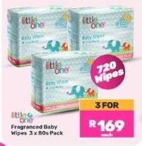 Fragranced Baby Wipes 3 x 80s Pack