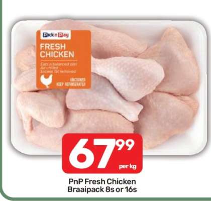 PnP Fresh Chicken Braaipack 8s or 16s