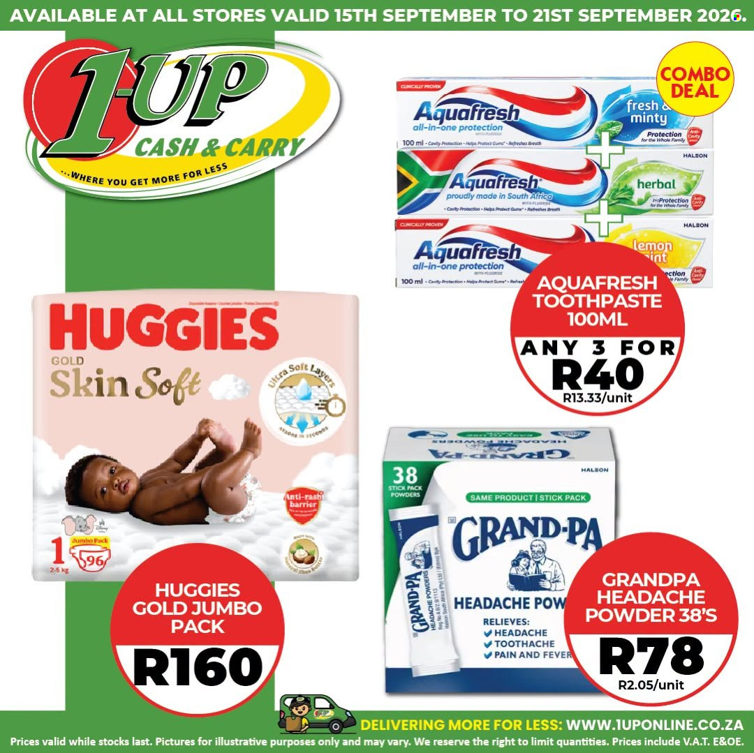 1UP Cash & Carry specials - 15/09/2026 - 21/09/2026. Page 1