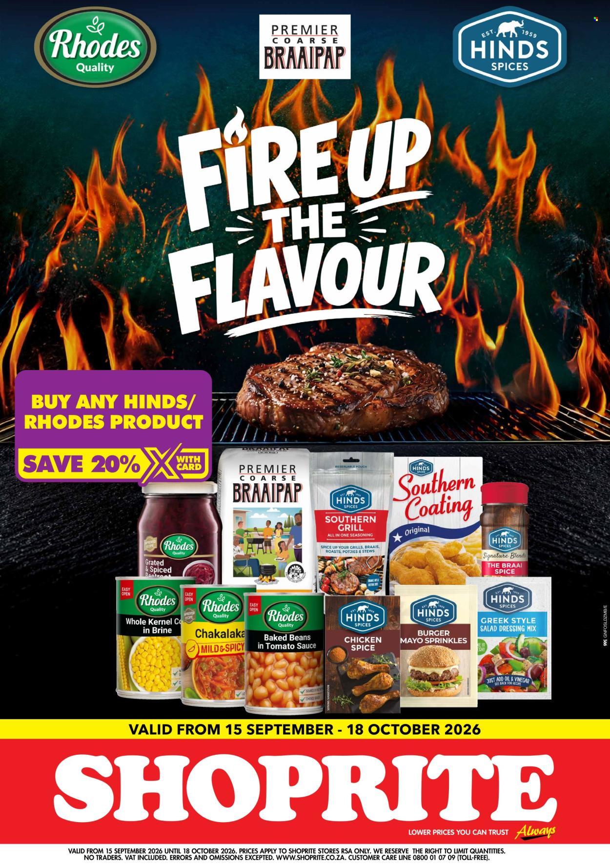 Shoprite specials - 15/09/2026 - 18/10/2026. Page 1