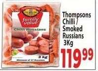 Thompsons Chilli Smoked Russians 3Kg