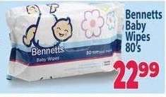 Bennetts Baby Wipes 80's