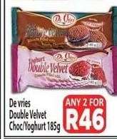 De vries Double Velvet Choc/Yoghurt 185g