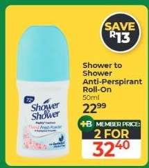 Shower to Shower Anti-Perspirant Roll-On