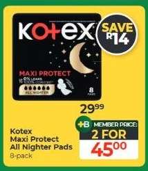 Kotex Maxi Protect All Nighter Pads