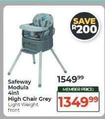 Safeway Modula 4in1 High Chair Grey