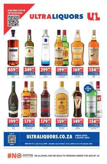 Ultra Liquors catalogue  - 16/09/2026 - 30/09/2026.