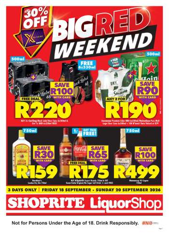 Shoprite catalogue  - 18/09/2026 - 20/09/2026.