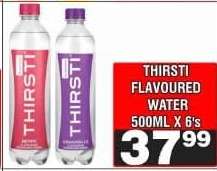 THIRSTI FLAVOURED WATER 500ML X 6's