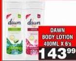 DAWN BODY LOTION 400ML X 6's