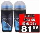 STATUS ROLL ON 50ML X 6's