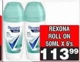 REXONA ROLL ON 50ML X 6's