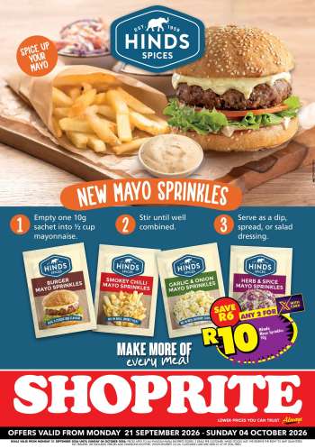 Shoprite catalogue  - 21/09/2026 - 04/10/2026.