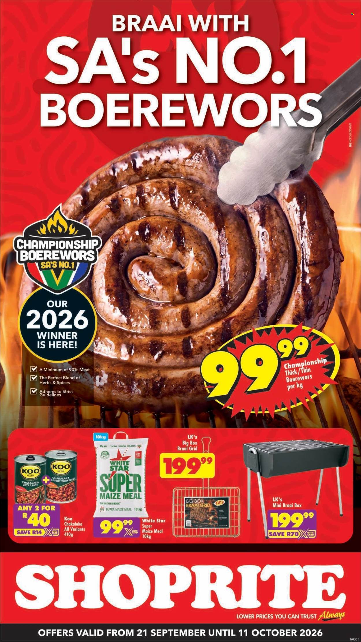 Shoprite specials - 21/09/2026 - 11/10/2026. Page 1