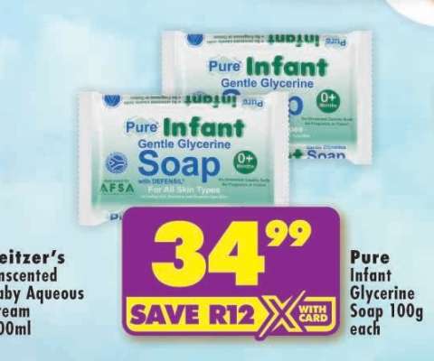 Pure Infant Glycerine Soap 100g each