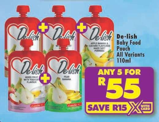 DE-LISH BABY FOOD POUCH
