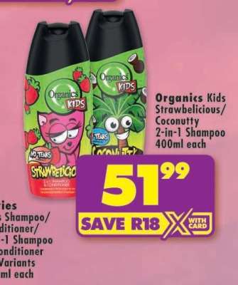 Organics Kids Strawbelicious/Coconutty 2-in-1 Shampoo
