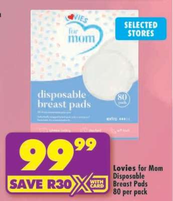 Lovies for Mom Disposable Breast Pads 80 per pack