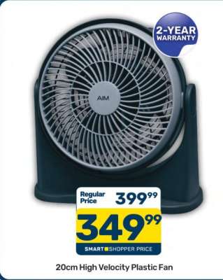 20cm High Velocity Plastic Fan