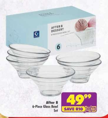 After 8 6-Piece Glass Bowl Set