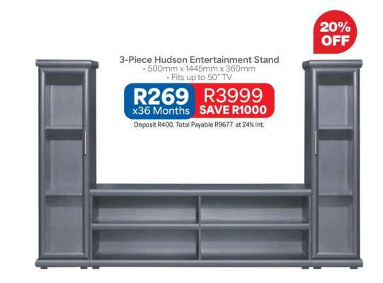 3-Piece Hudson Entertainment Stand