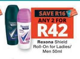 Rexona Shield Roll-On for Ladies/Men 50ml