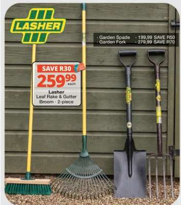 Lasher Leaf Rake & Gutter Broom - 2-piece