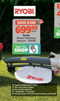 Ryobi Blower Mulching Vacuum - 3000W