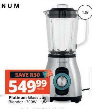 Platinum Glass Jug Blender