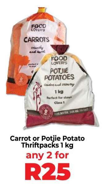 Carrot or Potjie Potato Thriftpacks 1 kg