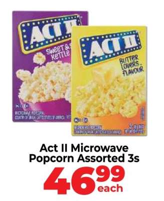 ACT II Microwave Popcorn Assorted 3s