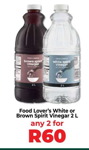 Food Lover’s White or Brown Spirit Vinegar 2 L