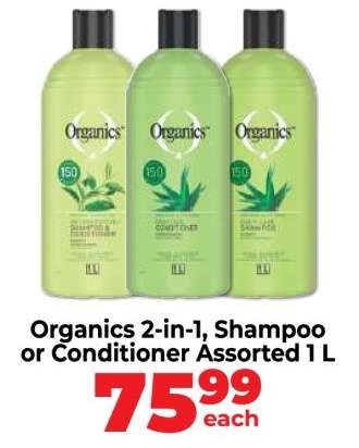 Organics 2-in-1, Shampoo or Conditioner Assorted 1 L