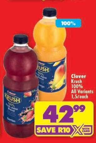 Clover Krush 100% All Variants 1,5L each