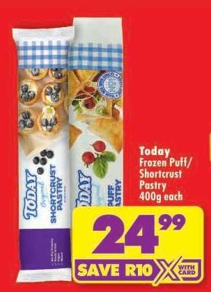 TODAY FROZEN PUFF/SHORTCRUST PASTRY