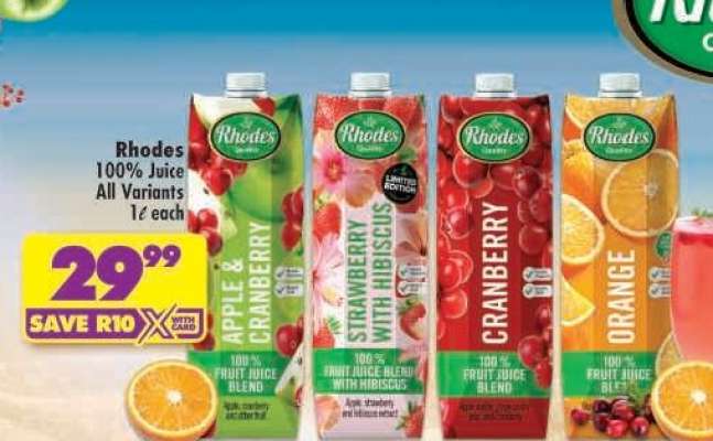Rhodes 100% Juice All Variants