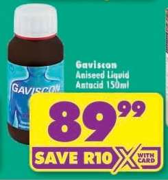 Gaviscon Aniseed Liquid Antacid 150ml
